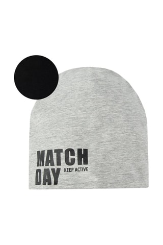 Bonnet réversible Gris clair chiné et noir