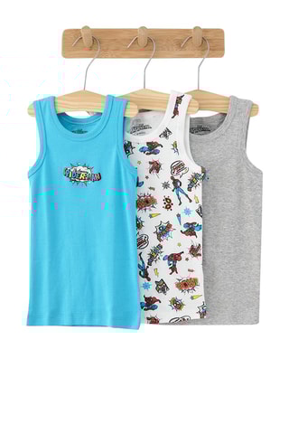 3 Hemden Spider-Man Avengers Marvel Hemelsblauw en Wit