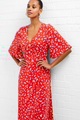 Robe portefeuille Wrap - Rouge