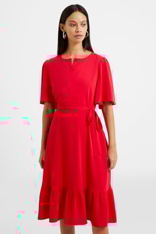 Midi-jurk Henley - Rood
