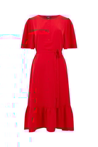 Midi-jurk Henley - Rood