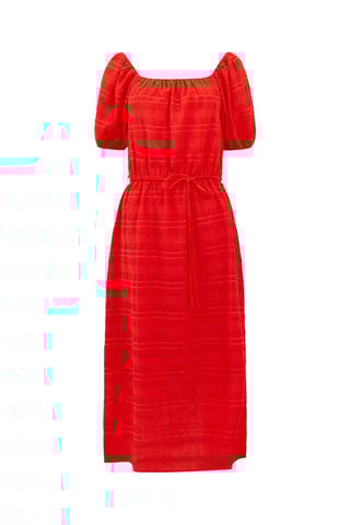 Robe midi Bardot - Rouge