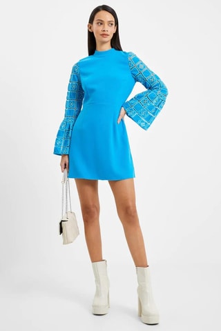 Robe droite bi-matière Garnet - Turquoise