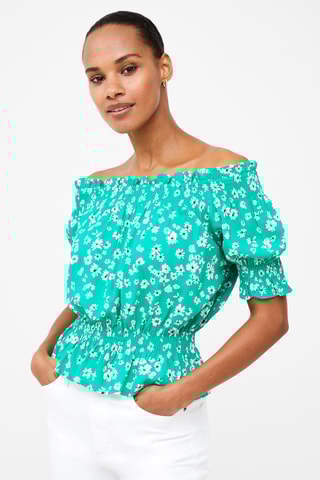 Top Shirred - Groen
