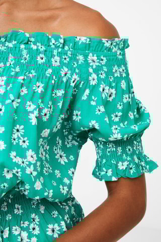 Top Shirred - Groen