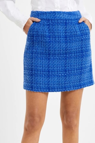 Rechte Tweed Rok Azzura - Blauw