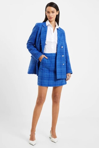 Rechte Tweed Rok Azzura - Blauw