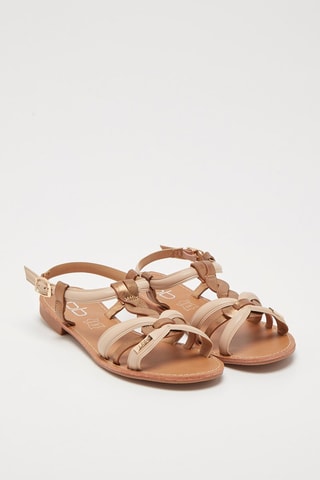 Sandálias Deline Bege e camel