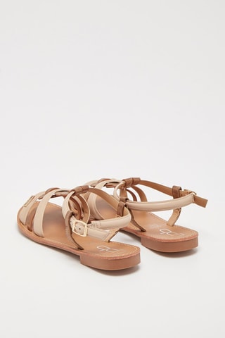 Sandálias Deline Bege e camel