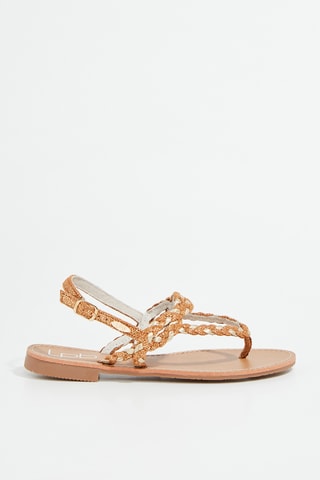 Sandálias Ismery - Camel e dourado