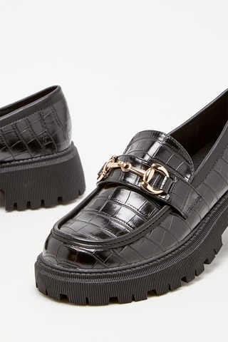 Mocassins de salto Preto