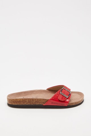 Mules envernizados Vermelho