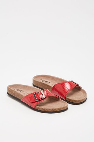 Mules envernizados Vermelho