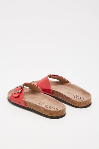 Mules envernizados Vermelho