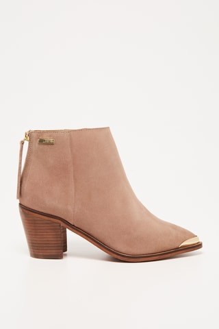 Botins em couro de vitelo Cleo - Bege