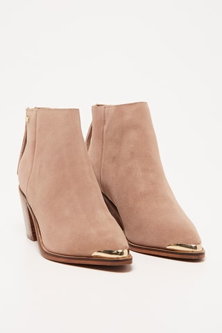Botins em couro de vitelo Cleo - Bege