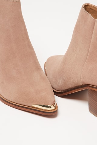 Botins em couro de vitelo Cleo - Bege
