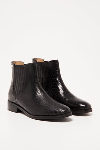 Botins Chelsea em couro Constance - Preto