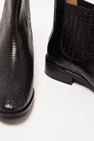 Botins Chelsea em couro Constance - Preto