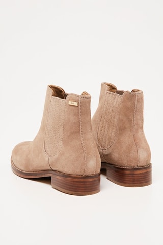 Botins Chelsea em couro de vitelo Constance - Bege