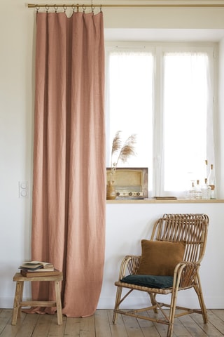 Rideau en lin Soline - 140 x 270 cm - Rose