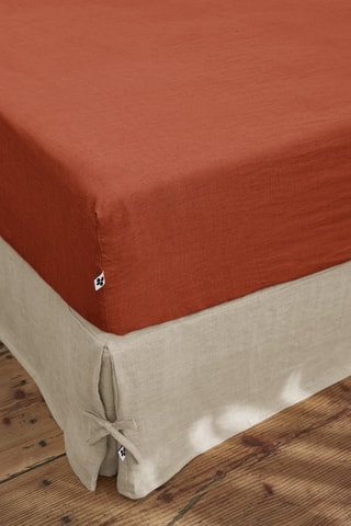 Drap-housse en lin Soline - Orange