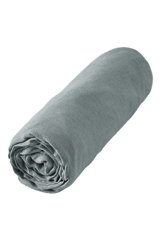 Drap-housse en lin Soline - Bleu