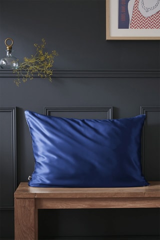 Taie d'oreiller en soie de mûrier Soanne - Bleu foncé