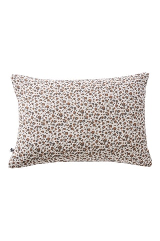 Taie d'oreiller en coton 125 fils/cm² Léonie - Blanc et bordeaux