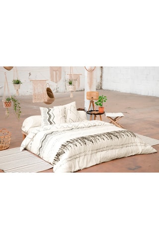 Parure de lit en coton 57 fils/cm² Berbère - Blanc cassé