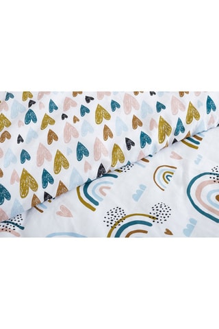Parure de couette en coton 57 fils/cm² Arcoeur - Blanc et bleu