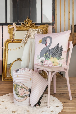 Parure de couette réversible en coton 57 fils/cm² Mon étoile - Rose