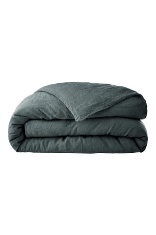 Housse de couette en lin Soline - Gris foncé