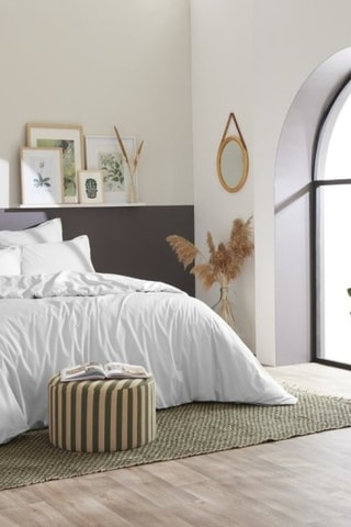 Housse de couette en percale de coton 80 fils/cm² Bally  - Blanc