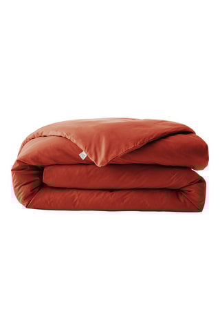 Housse de couette en percale de coton 80 fils/cm² Bally  - Terracotta