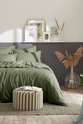 Housse de couette en percale de coton 80 fils/cm² Bally  - Vert