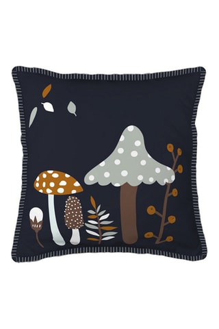 Coussin Amanite Bleu marine et camel - 40 x 40 cm