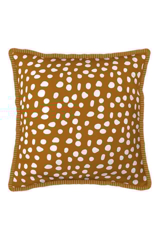 Coussin Amanite Bleu marine et camel - 40 x 40 cm