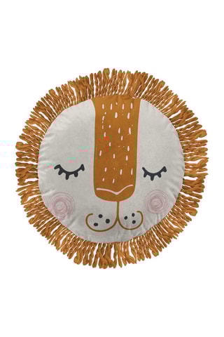 Coussin Charlie Blanc et camel - 40 cm