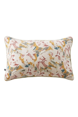 Coussin en gaze de coton Clarence - Moutarde et rose - 40 x 60 cm