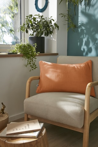 Coussin en gaze de coton Gaïa - Marron - 40 x 60 cm