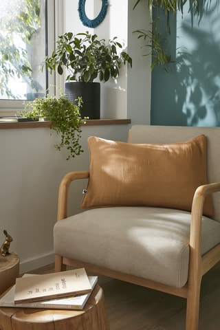 Coussin en gaze de coton Gaïa - Camel -  40 x 60 cm