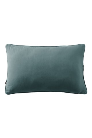 Coussin en gaze de coton Gaïa - Bleu canard - 40 x 60 cm