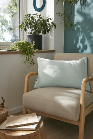 Coussin en gaze de coton Gaïa - Vert d'eau - 40 x 60 cm