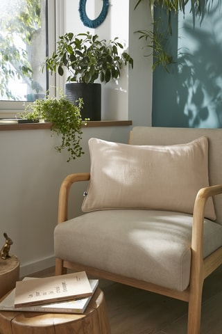 Coussin en gaze de coton Gaïa - Beige - 40 x 60 cm
