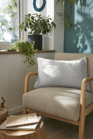 Coussin en gaze de coton Gaïa - Gris - 40 x 60 cm