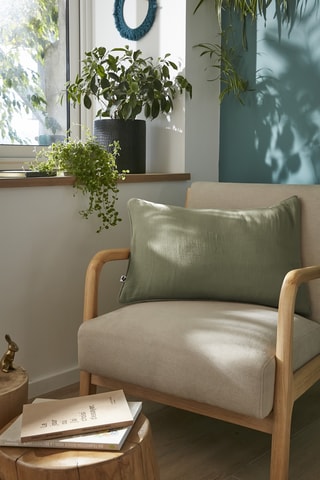 Coussin en gaze de coton Gaïa - Vert - 40 x 60 cm
