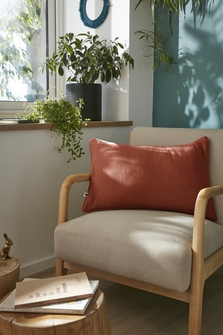 Coussin en gaze de coton Gaïa - Rouge brique - 40 x 60 cm