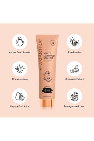 Gommage visage à la poudre de graines d’abricot - Tout type de peau - 100 ml