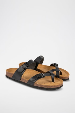 Sandales en cuir Noir